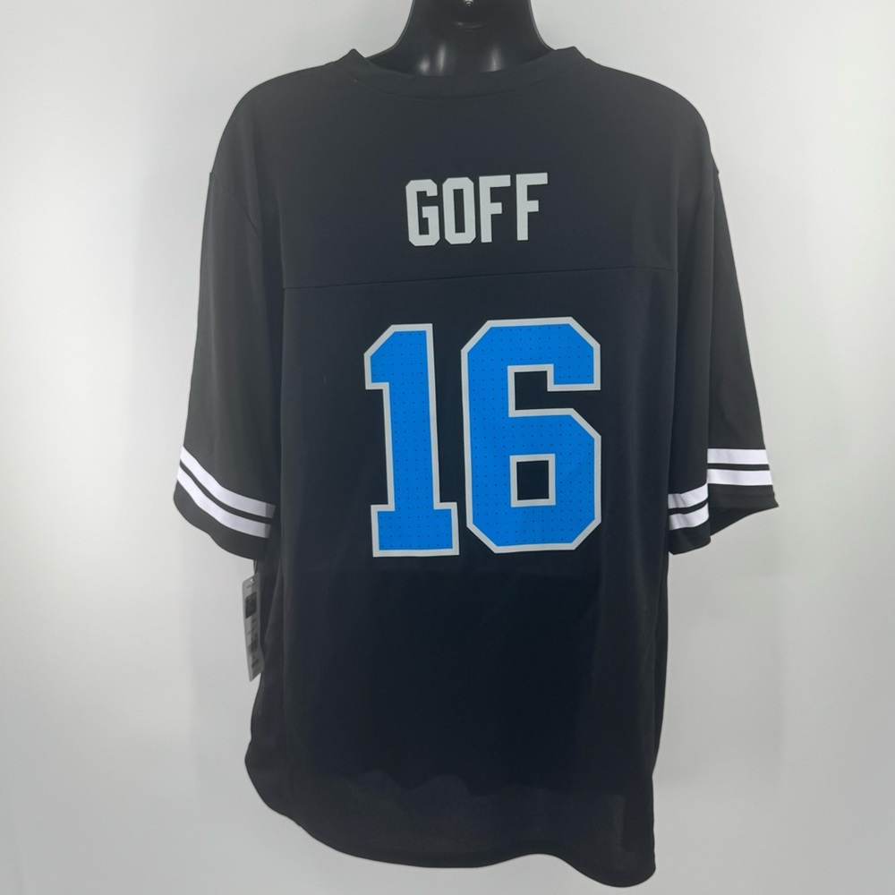 Detroit Lions Jared Goff 16 Black NFL Team Apparel Jersey Mens 2XL NWT (L1) - Picture 3 of 9